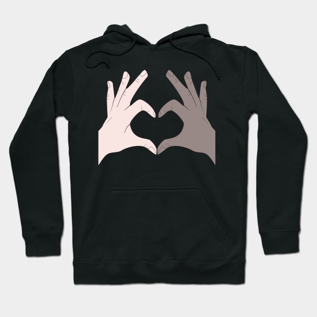 Hands Making Heart Shape Love Sign Language Valentine's Day Hoodie by Okuadinya